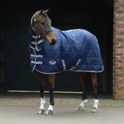 Weatherbeeta ComfiTec 210D Channel Quilt Stable Rug Combo 110g Med/Lite (Navy/Silver)