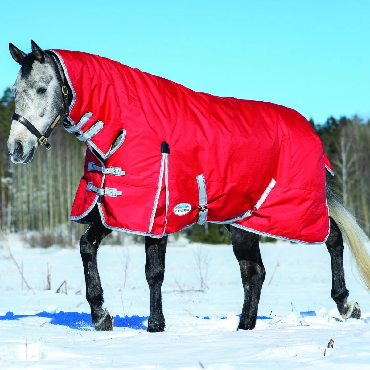 Weatherbeeta ComfiTec Classic Turnout Combo 220g Medium (Red/Silver/Navy) - Image 2