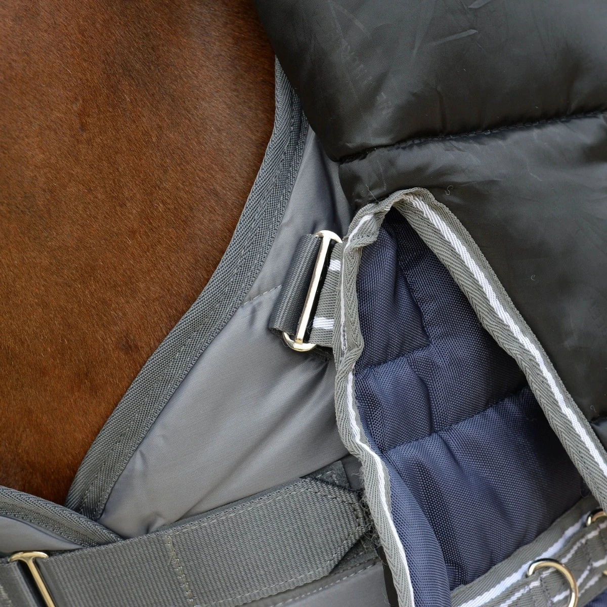 Weatherbeeta ComfiTec PP Channel II Stable Rug Combo 360g Heavy (Blue/Grey/White) - Image 3