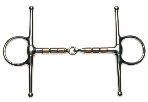 Korsteel Stainless Steel Copper And Steel Rollers Full Cheek Snaffle Bit