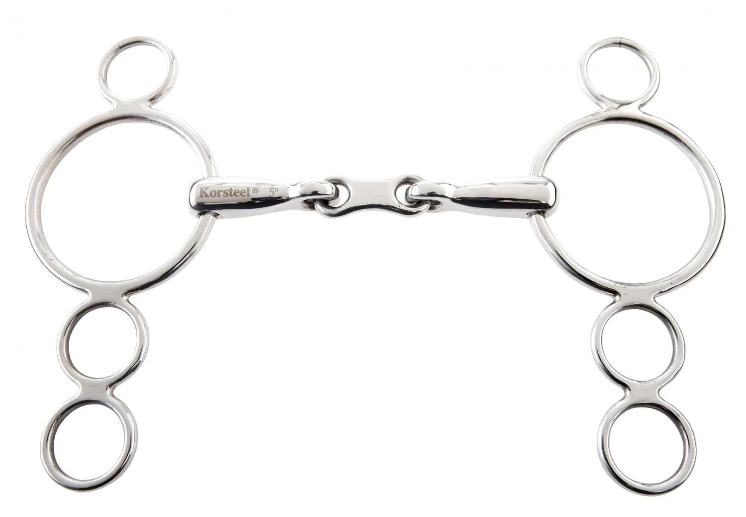 Korsteel Stainless Steel French Link 3 Ring Dutch Gag Bit