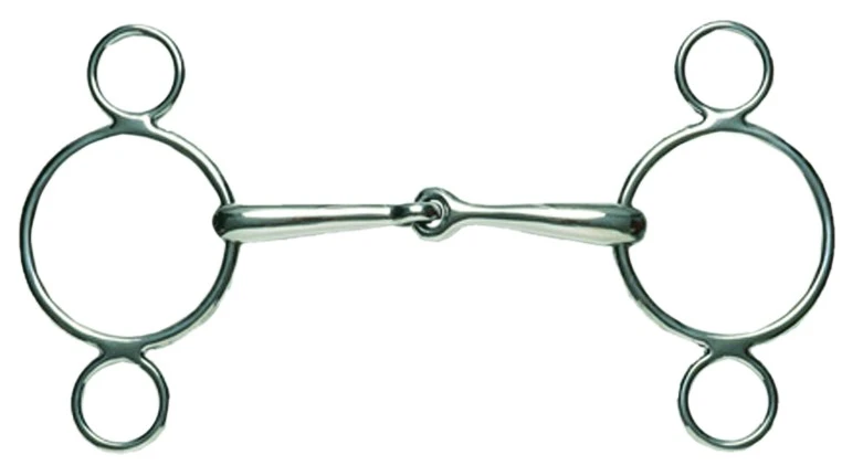 Korsteel Stainless Steel Jointed 2 Ring Dutch Gag Bit