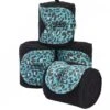 Weatherbeeta Leopard Fleece Bandage 4 Pack (Turquoise Leopard Print)