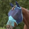 Weatherbeeta Comfitec Deluxe Fine Mesh Mask With Ears & Tassels (Navy/Turquoise)