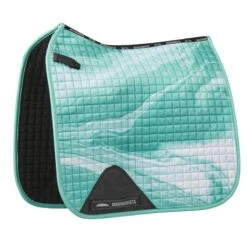 Weatherbeeta Prime Marble Dressage Saddle Pad (Turquoise Swirl Marble Print)