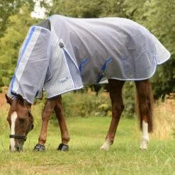 Weatherbeeta Comfitec Ripshield Plus Fly Rug With Ultra Belly Wrap Combo Neck(White/Blue)