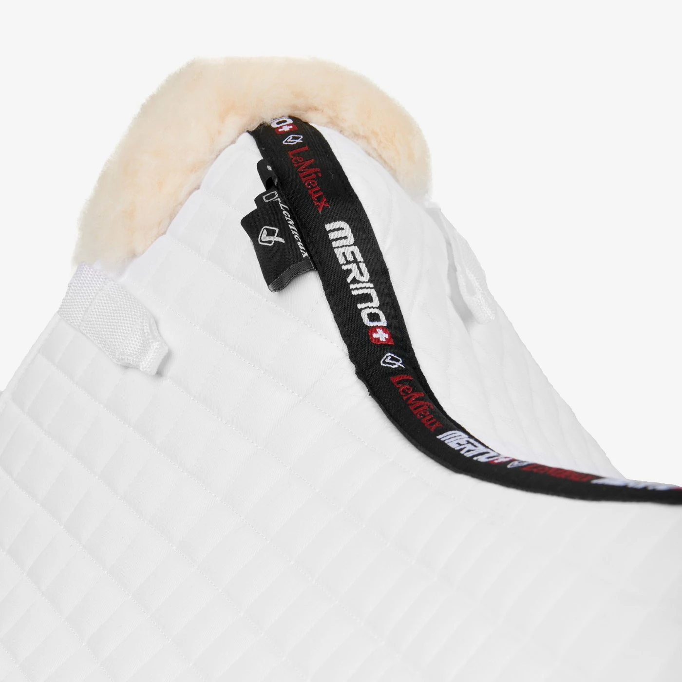 LeMieux Merino+ Half Lined Dressage Square (White/Natural) - Image 2
