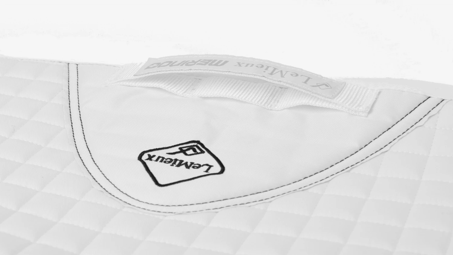 LeMieux Merino+ Half Lined Dressage Square (White/Natural) - Image 3