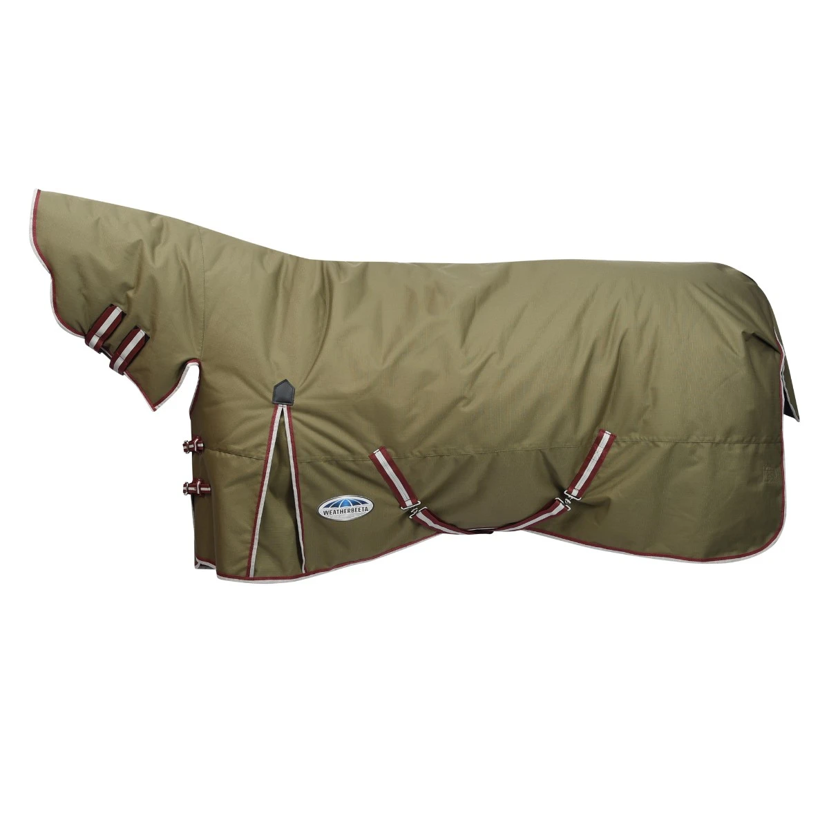Weatherbeeta Comfitec Essential Combo Neck 220g Mediumweight Turnout (Olive Green/Burgundy/White) - Image 3