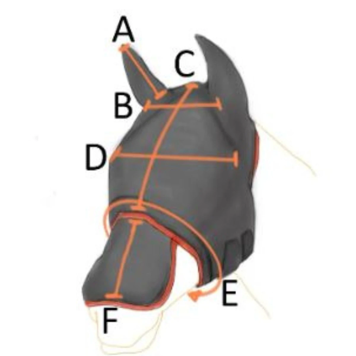 Equilibrium Field Relief Fly Mask Max (Black/Orange) - Image 4