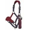 LeMieux Vogue Fleece Headcollar & Leadrope (Burgundy/Navy)